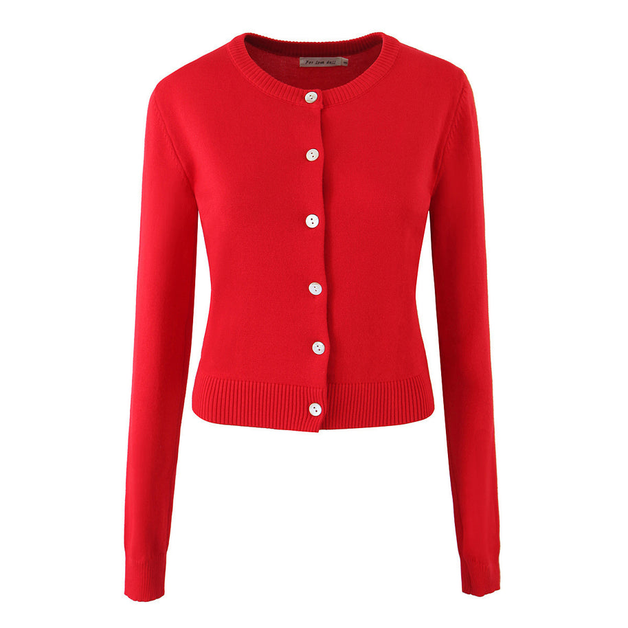 Damen Strickjacke mit eleganten Knöpfen und figurfreundlichem Schnitt WW