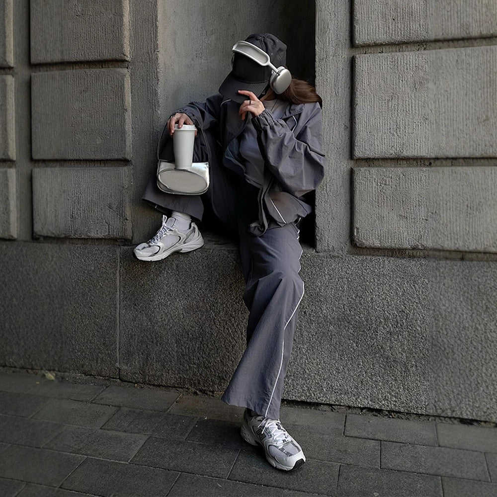 Damen sportliche Overalls mit weiten Beinen und elastischen Bündchen WW