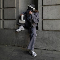 Damen sportliche Overalls mit weiten Beinen und elastischen Bündchen WW