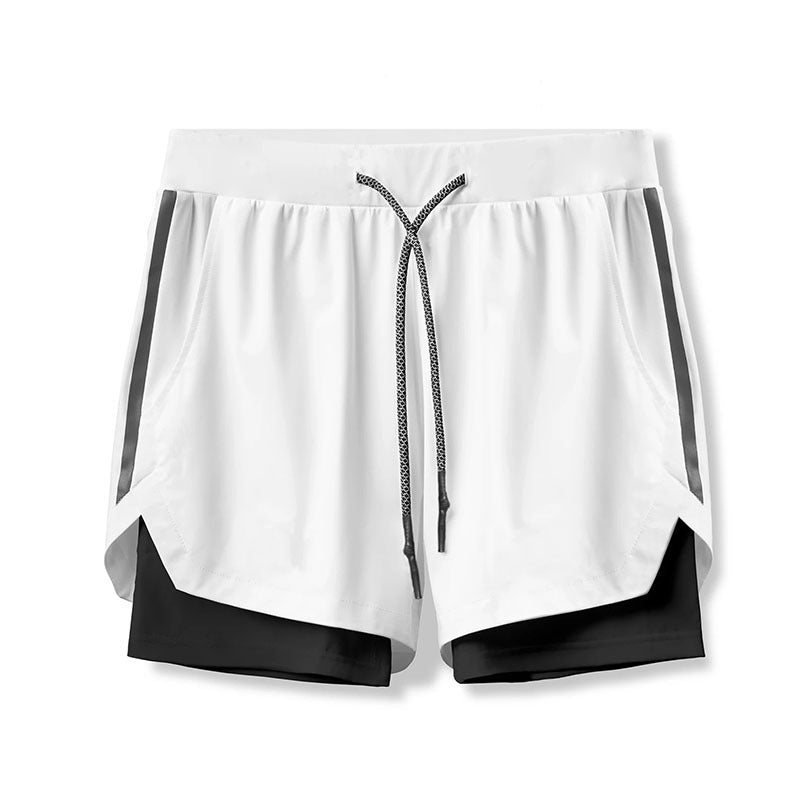 Damen Sportliche Flexibler Laufshorts mit Innenhose WW