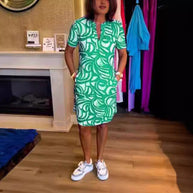 Damen Sommerkleid mit modernem Muster WW