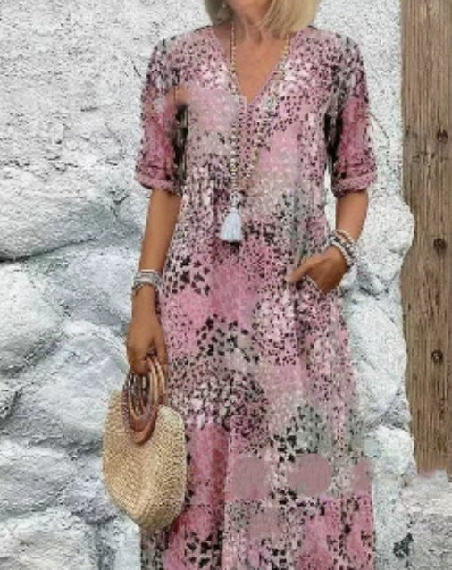 Damen bunt gemustertes Sommerkleid WW