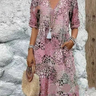 Damen bunt gemustertes Sommerkleid WW