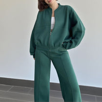 Damen Sportliche Oversize Trainingsjacke und Hose Set WW