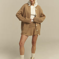 Damen bequemer Oversized-Pullover und lässige Palazzohose Set WW