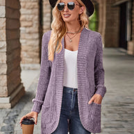 Damen Strickjacke mit strukturiertem Design und praktischen Taschen WW