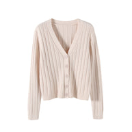 WW | Schnürgestrickter Pullover mit V-Ausschnitt für Damen