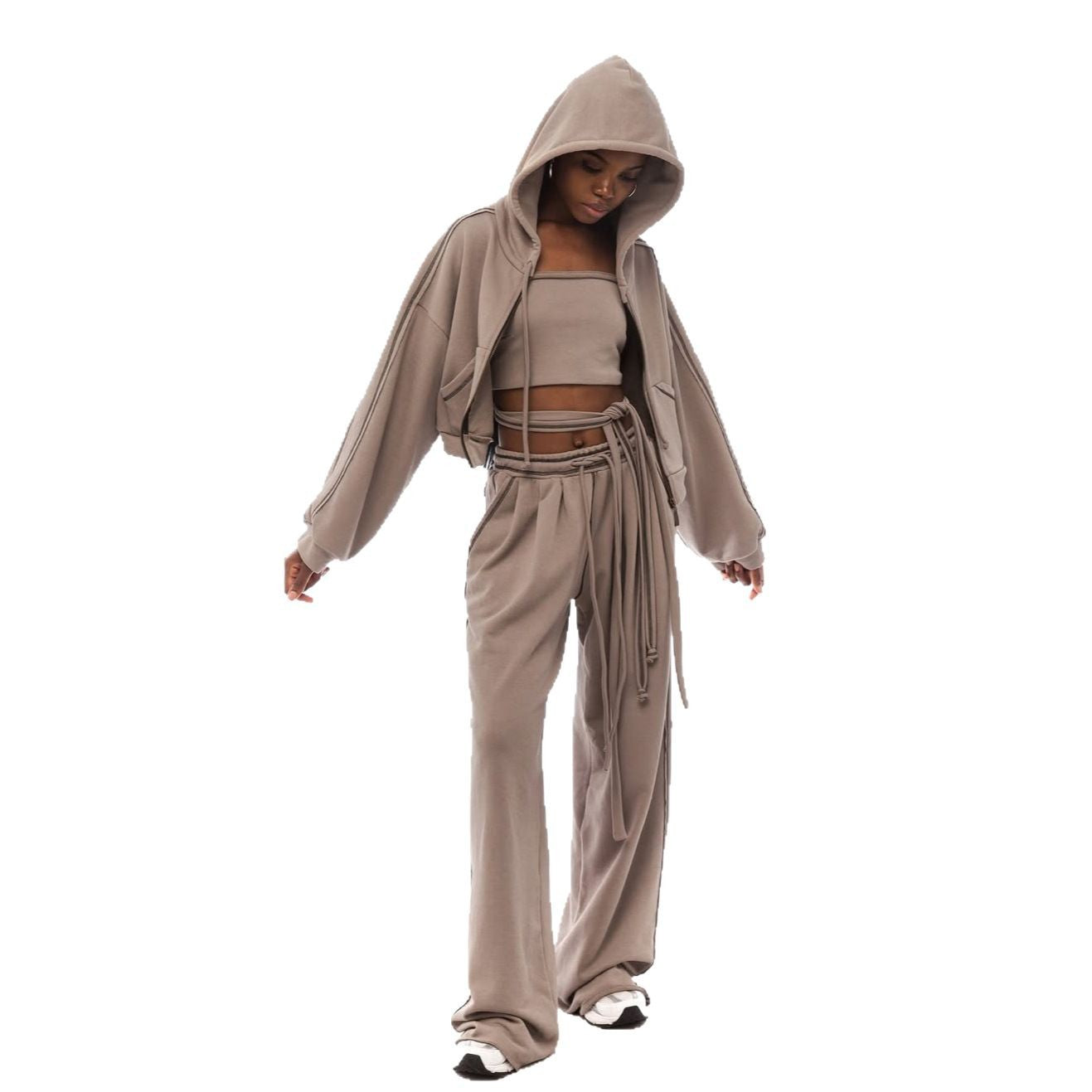 Damen Sportliches Oversized Hoodie-Set WW