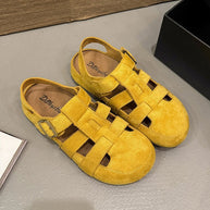 Damen Riemensandalen aus weichem Wildleder mit verstellbarem Riemendesign und rutschfester Sohle WW