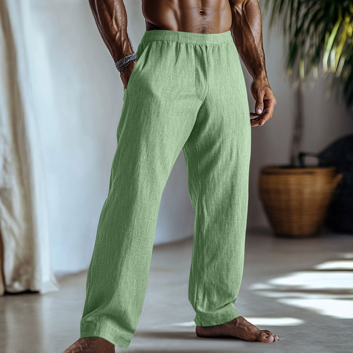 Herren Leichte Sommerhose aus atmungsaktivem Leinen W&W Mode
