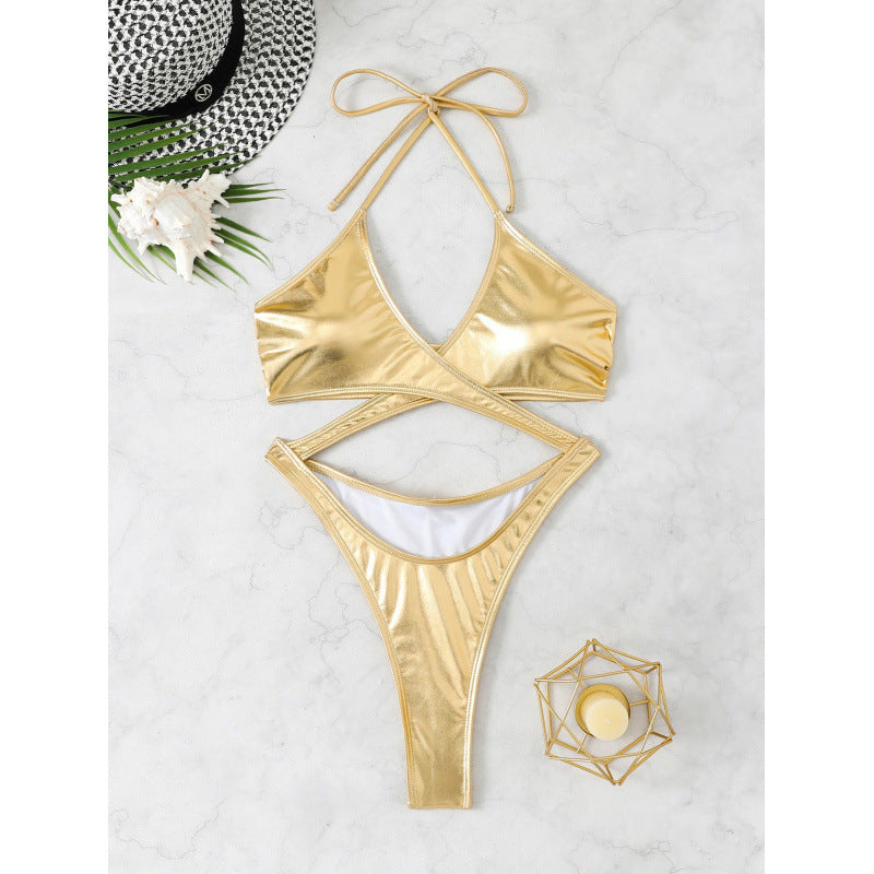 Damen Metallischer Bikini WW