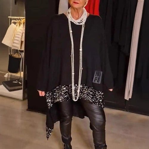 WW | Pailletten-Splice Lockerer Saum Top