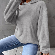Damen Kuscheliger Hoodie mit Peter Pan Kragen WW
