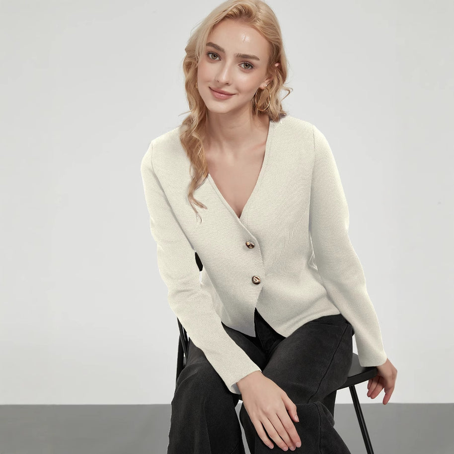 Damen Strickjacke mit eleganten Knopfdetails WW