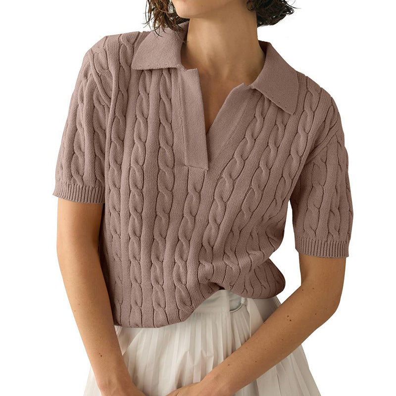 W&W Mode | Polo-Kragen Twist Strickpullover