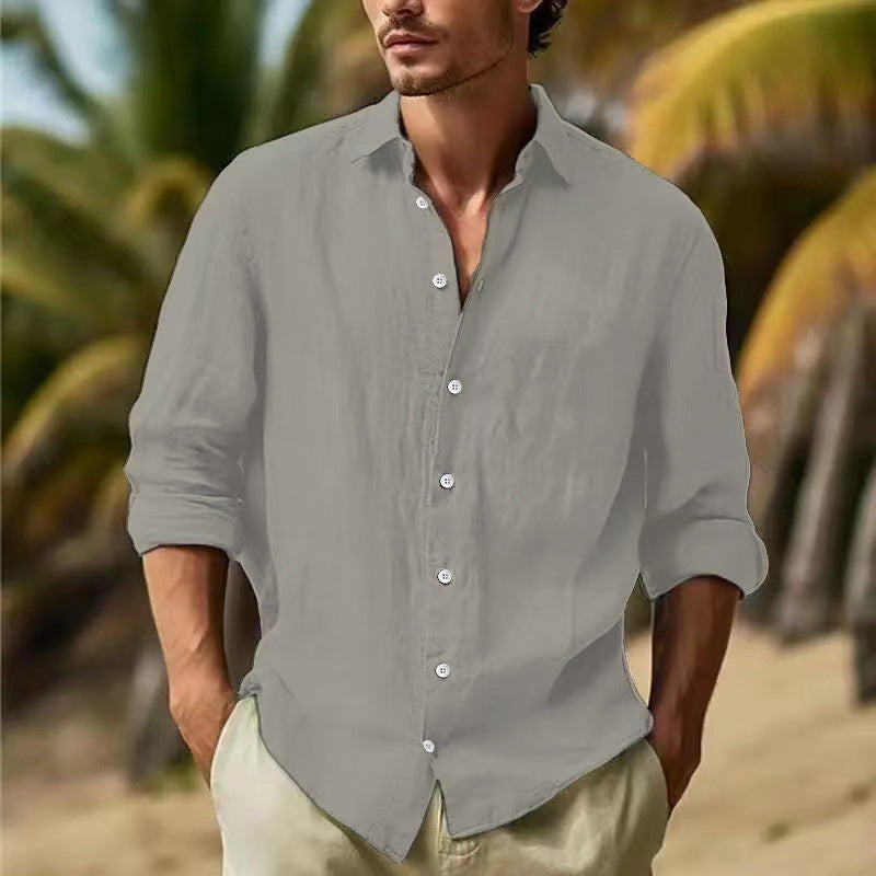 Herren lässige Leinenhemd WW