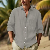 Herren lässige Leinenhemd WW