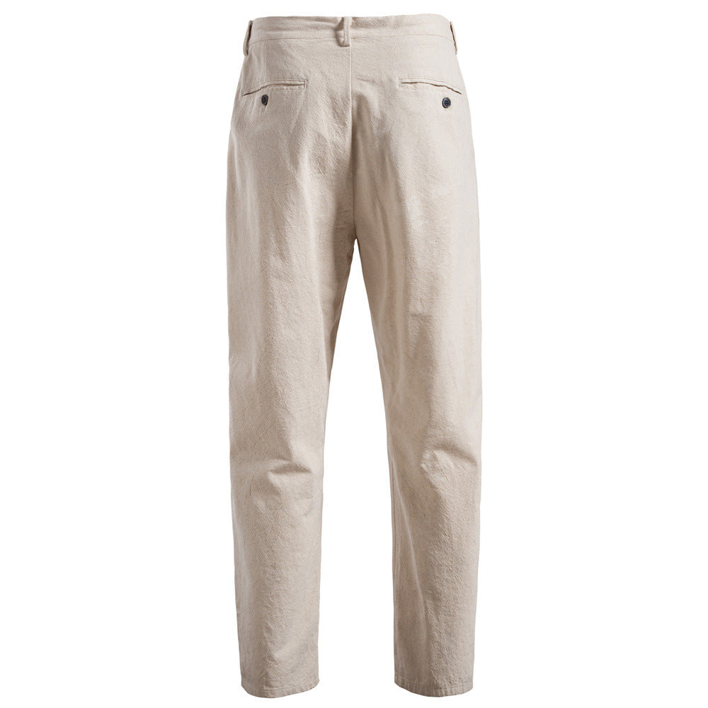 Herren nan lässige Bundfaltenhose mit elastischem Tunnelzugbund und schmal zulaufendem Bein W&W Mode