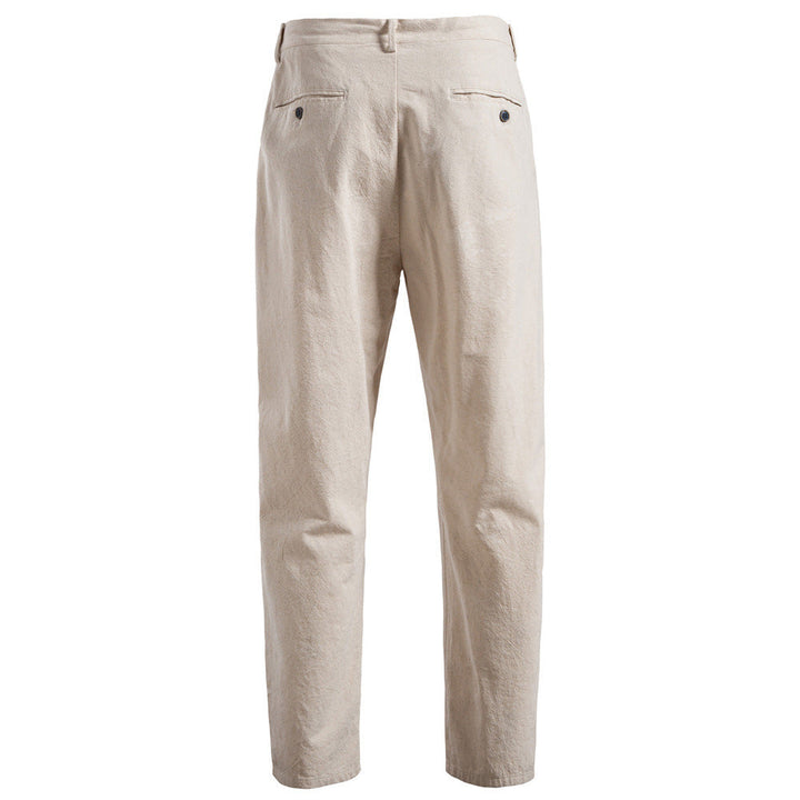 Herren nan lässige Bundfaltenhose mit elastischem Tunnelzugbund und schmal zulaufendem Bein W&W Mode