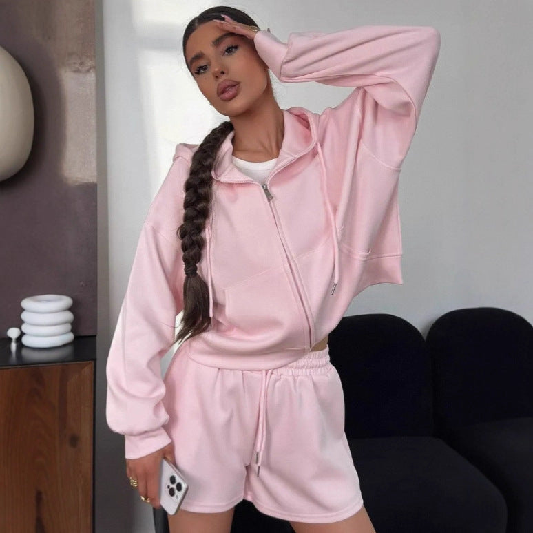 Damen bequeme Hoody-Shorts Kombination WW