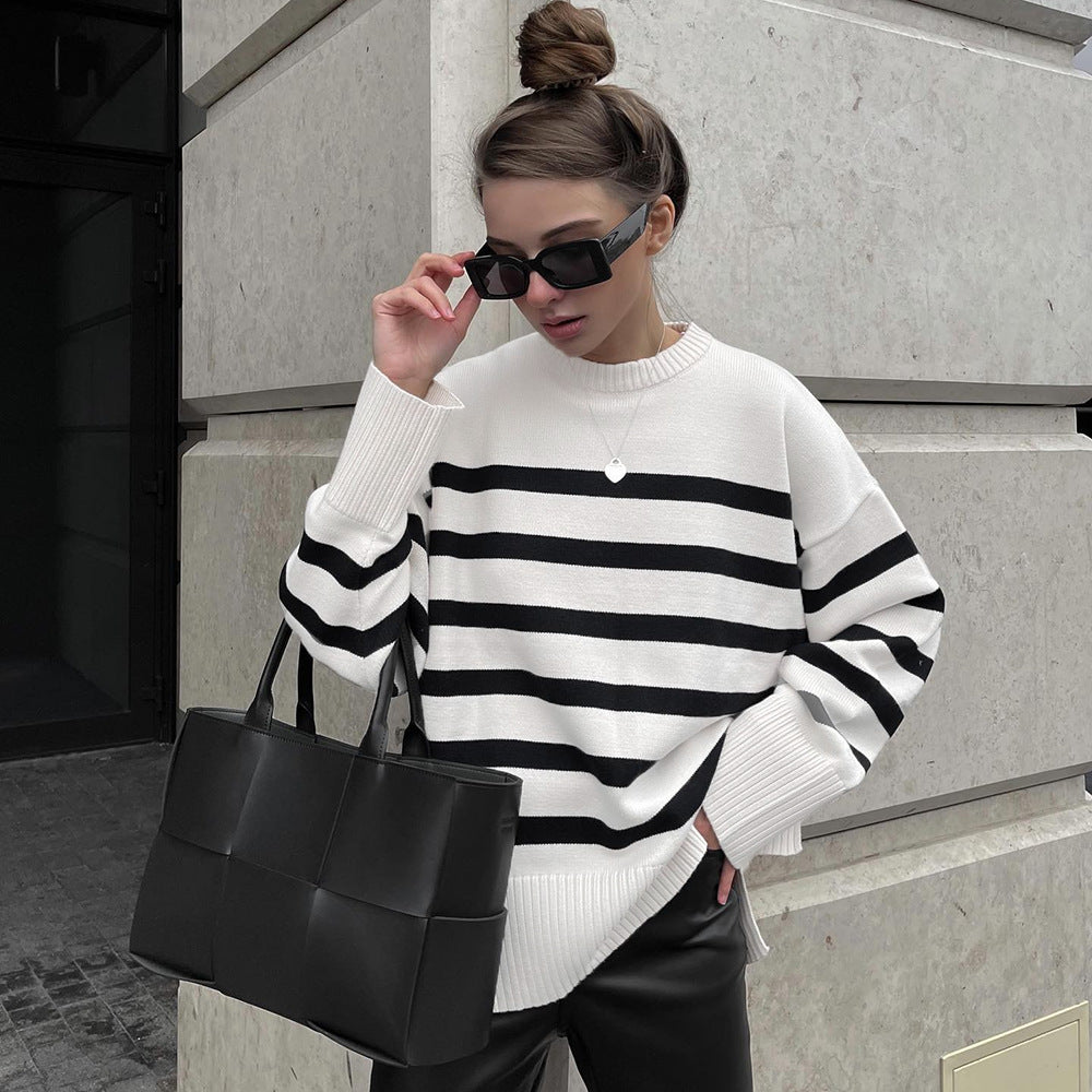 WW | Lässig, Modischer Gestreifter Pullover