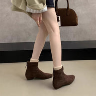 Damen Wildleder Spitz Zehen Knöchel Stiefeletten WW