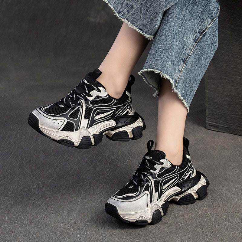 Damen Sportliche Chunky Sneakers mit atmungsaktiver Oberflächenstruktur und innovativer Sohlentechnologie WW