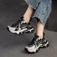 Damen Sportliche Chunky Sneakers mit atmungsaktiver Oberflächenstruktur und innovativer Sohlentechnologie WW