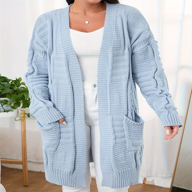 Damen Strickjacke mit strukturiertem Muster und praktischen Taschen WW