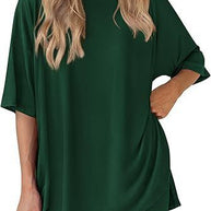 Damen Bequeme Oversized T-Shirt mit Seitenschlitzen WW