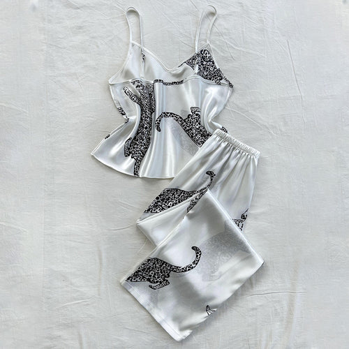 Damen Pyjama-Set mit modernem Leopardenmuster WW