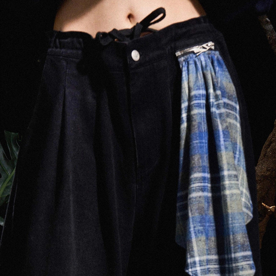 Damen Baggy Denim-Hose mit praktischem Tuch-Detail WW