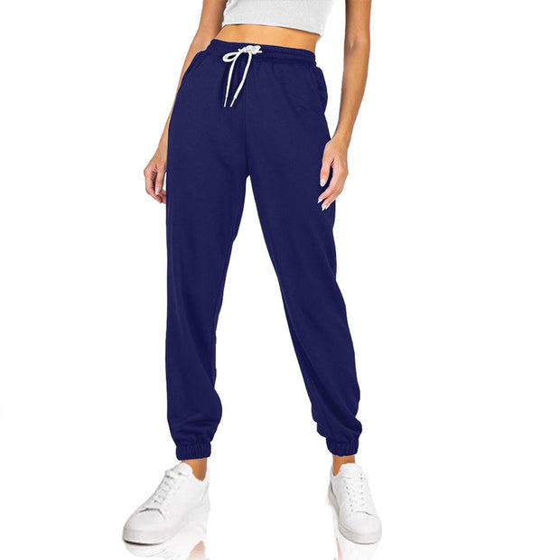 Damen bequeme Sweatpants mit elastischem Bund und Taschen WW