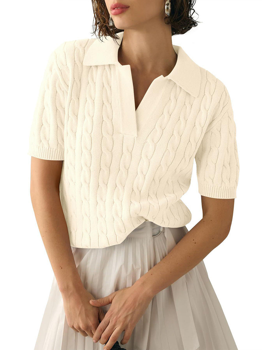 W&W Mode | Polo-Kragen Twist Strickpullover