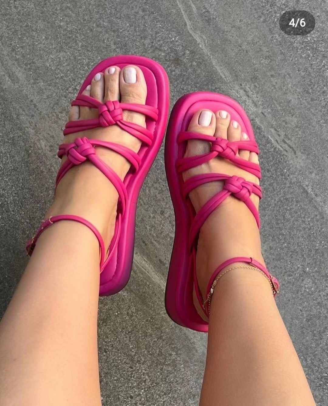 Damen Sandalen mit innovativem Knoten-Design und rutschfester Sohle WW