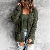 Damen Strickjacke im lässigen Oversized-Stil mit offener Front WW