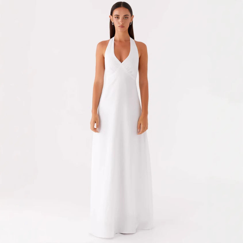 Damen Maxikleid mit elegantem Halterneck-Design und figurformendem Schnitt WW