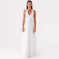 Damen Maxikleid mit elegantem Halterneck-Design und figurformendem Schnitt WW