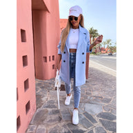 Dame Eleganter Doppelreiher Mantel WW