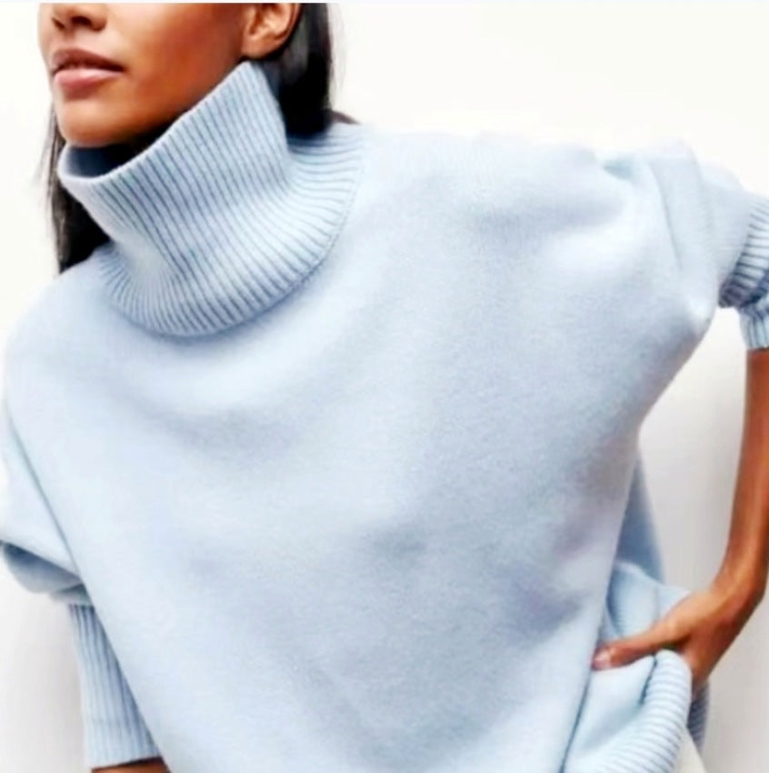 Damen Modischer Rollkragenpullover aus weichem Material WW