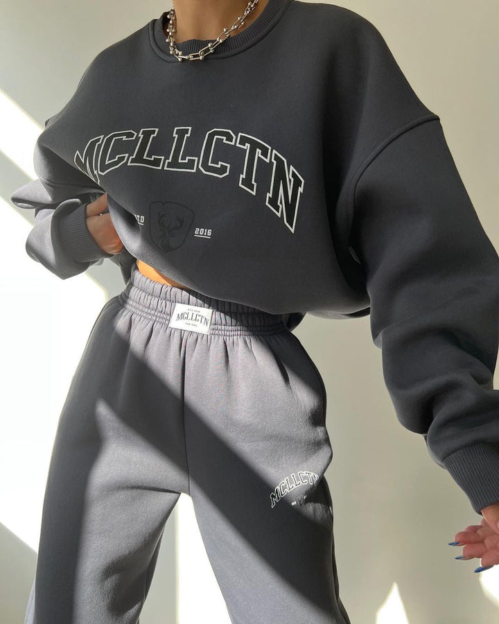 Damen Sportliches Set mit hochwertigem Sweatshirt und bequemen Jogginghosen W&W Mode