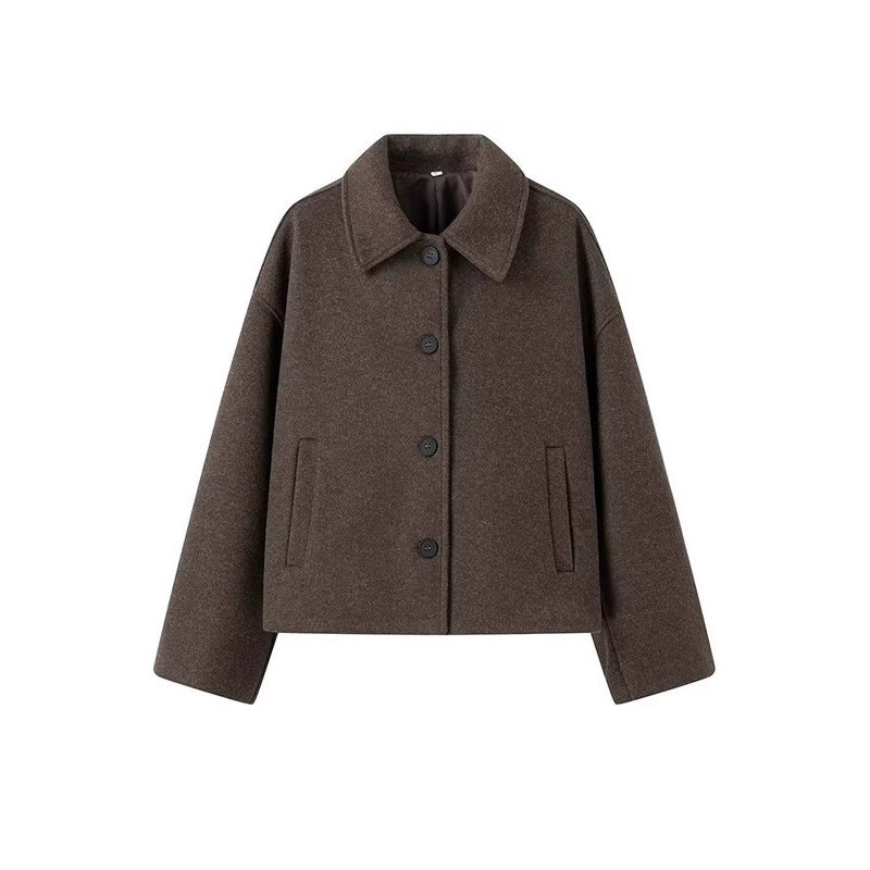 Damen kuschelige Wolljacke mit Knopfverschluss WW