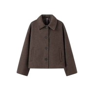 Damen kuschelige Wolljacke mit Knopfverschluss WW