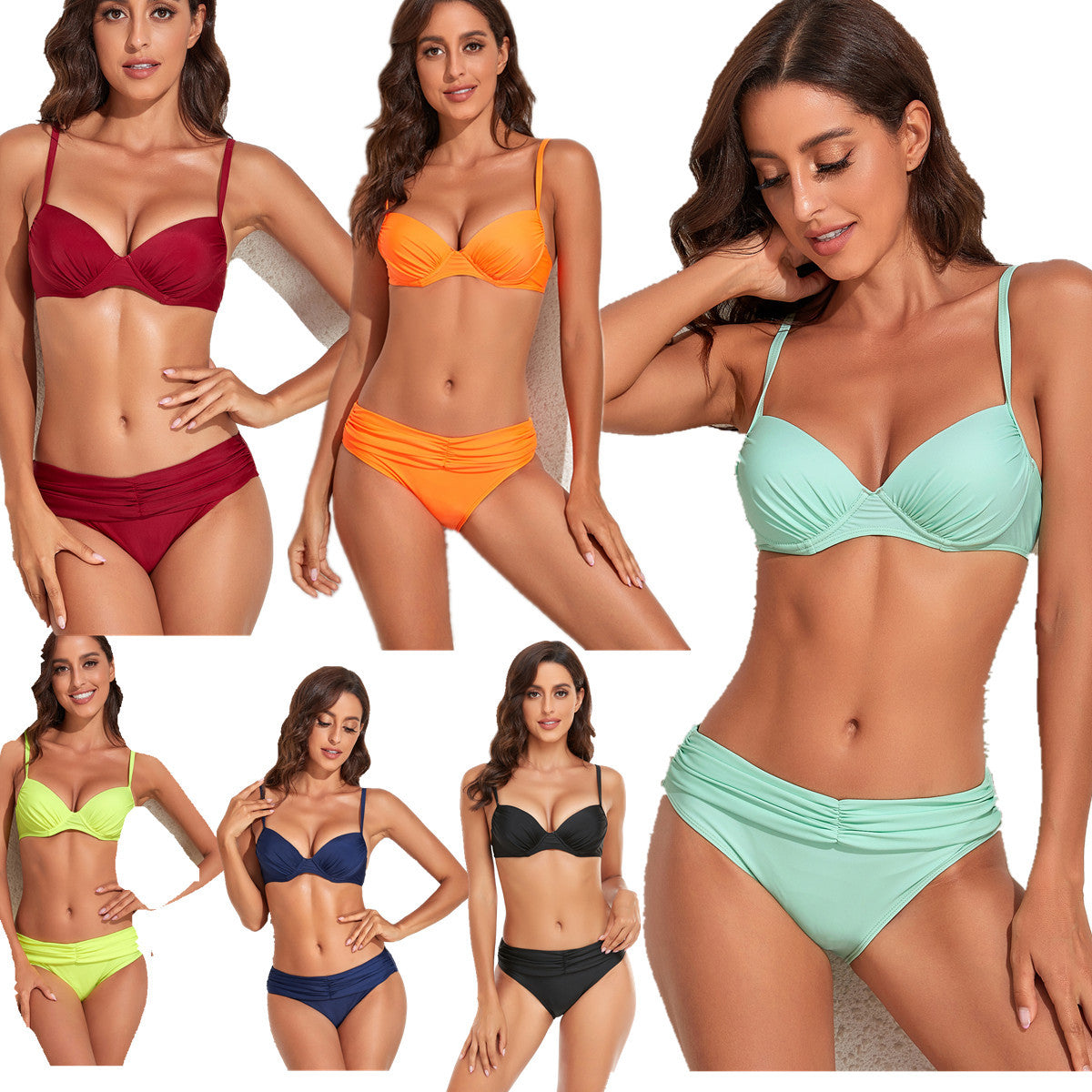 Damen Bikini-Set mit raffiniertem Push-Up-Oberteil und hochwertigem Bund WW