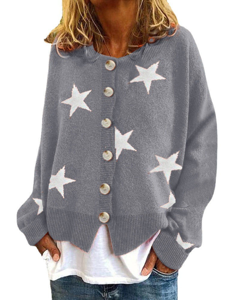 Damen Strickjacke mit Sternenmotiv WW