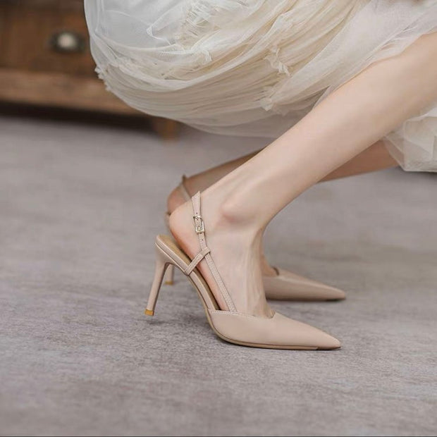 Damen Elegante Slingback Pumps mit spitzem Zehenbereich W&W