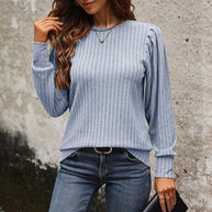 Damen Strickpullover mit eleganten Rüschendetails und strukturiertem Gewebe WW