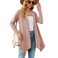 Damen Strickjacke mit strukturiertem Waffelmuster und offener Front WW