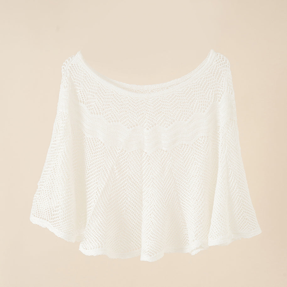 Damen luftiger Strickponcho im modernen Design WW