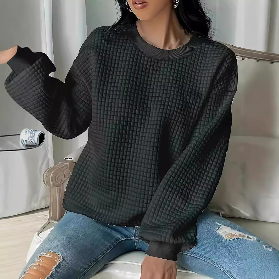 Damen Pullover mit strukturiertem Waffeldesign und lässigem Schnitt WW